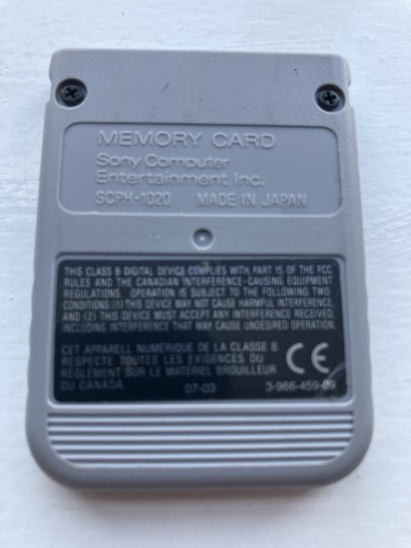 Carte Mémoire Officielle Sony PlayStation 1 Grise SCPH-1020 - Très Bon état Rétro
