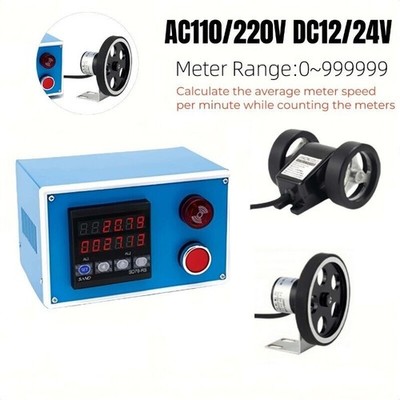 Digital Control Box Roll Meter Length Speed Measure Wheel Counter With Encoder *