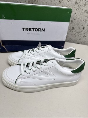 Tretorn Swerve Sneakers White & Green Shoes Lace Up Men's Size 9.5 M