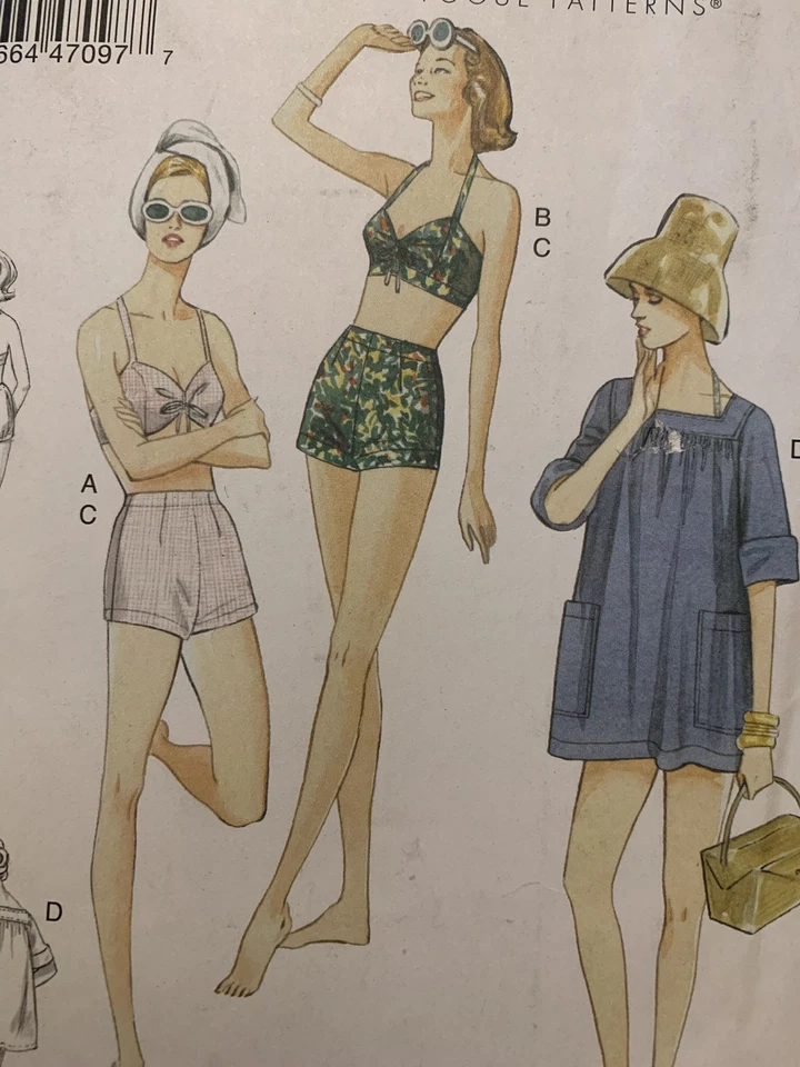 Vogue Vintage V9255 Pattern Misses’ Sizes 6-14 Bra Shorts Cover-up UNCUT Average - Image 2 of 4