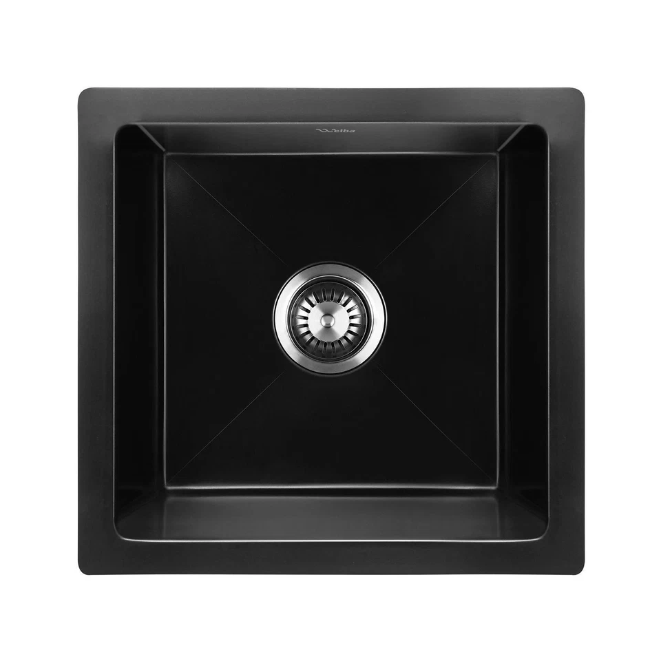 Welba Kitchen Sink 38x38cm Granite Stone Sink - Black