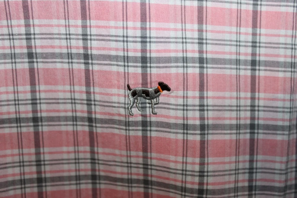 Camisa a Cuadros Southern Point Co Para Hombres Grande Con Botones Manga Larga Logotipo de Perro Informal Foto 2 de 4