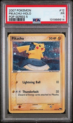 2007 POKEMON POP SERIES 5 #12 PIKACHU-HOLO POP SERIES 5 PSA 1 *POP 4*