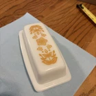 Vintage PYREX 72 B Butterfly Gold Butter Dish USA #1 No Chips Or Cracks