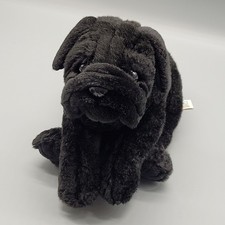 Vtg Animal Alley Toys R Us Black PUG Puppy Dog Plush Carlin 13" Long