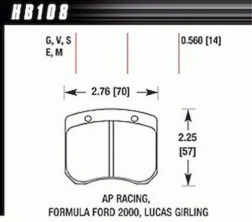 Hawk HB108S.560 HT-10 PADS AP Racing FF 2000