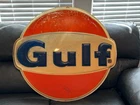 Vintage Gulf Fiberglass Insert Sign 4ft Rare