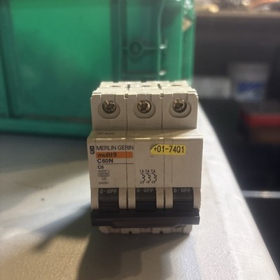 Merlin Gerin Multi 9  C6 C60N 3 pole 6 amps Circuit Breaker