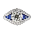 2Ct Art Deco Vintage Style Lab Created Diamond Engagement 14K White Gold FN Ring