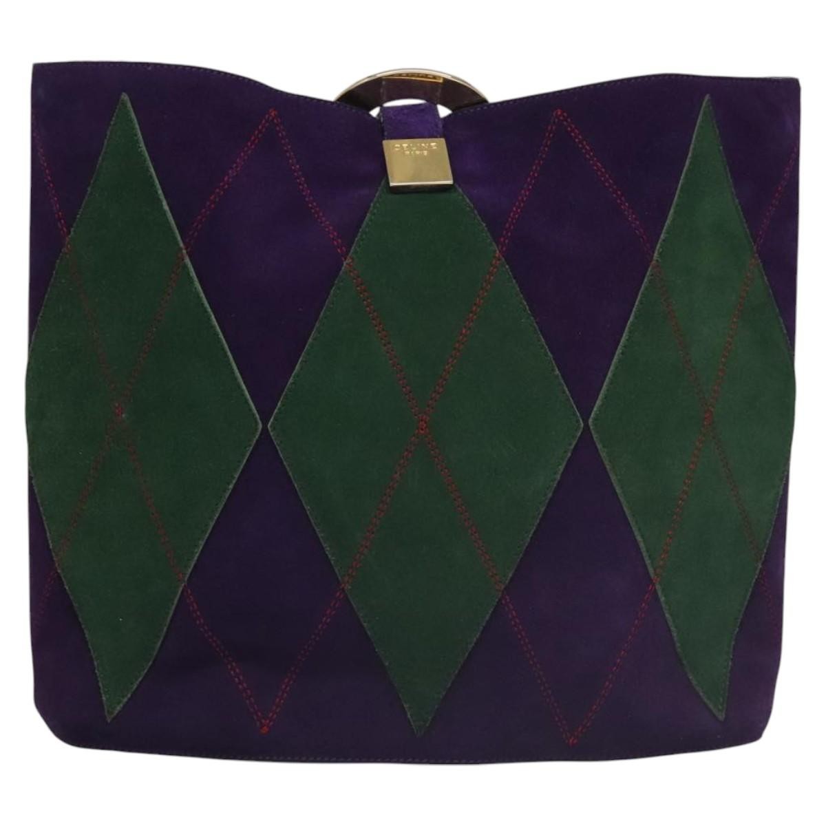 バッグ Celine Round Logo Green Shoulder Bag Celine Shoulder Bag: Elegant Green Leather