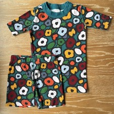 Hanna Andersson 110 cm/5 Unisex Floral Shorts and Short Sleeve Pajamas