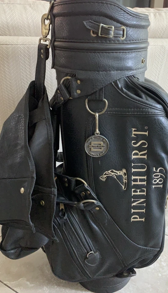 Bolsa de golfe Pinehurst 1895 couro preto - Imagem 2 de 4