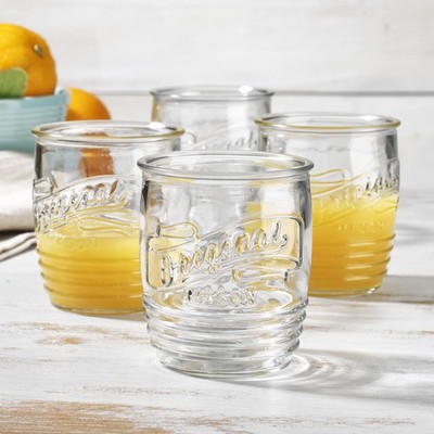 Drinking Glasses Set of 4 Original Mason Whiskey 13 Oz Genuine Artisan-Made V...