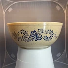 PYREX Bowl #404 Homestead Print 4 Qt Brown Speckled Blue Floral 10.5"