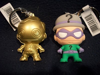 DC Figural Keyring Gold Aquaman Exlusive + The Riddler 3D Keychain Series 2  NEW