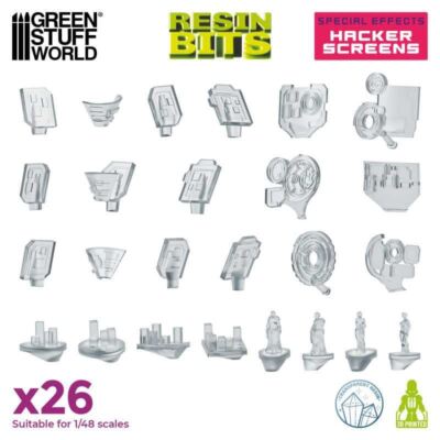 Green Stuff World Spezialeffekte Hacker Bildschirme x26 3D gedrucktes Set