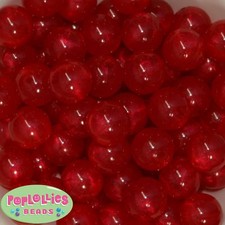 20mm Red Frosted Style Acrylic Bubblegum Beads 20pc lot Gumball Chunky