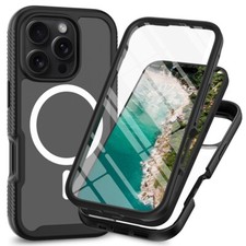For iPhone 16 Pro Max 15 14 13 12 11 X Clear Rugged Case with Screen Protector
