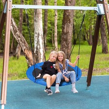 48'' Saucer Tree Swing Set Flying Swing 600D Oxford Fabric Waterproof Swing Blue