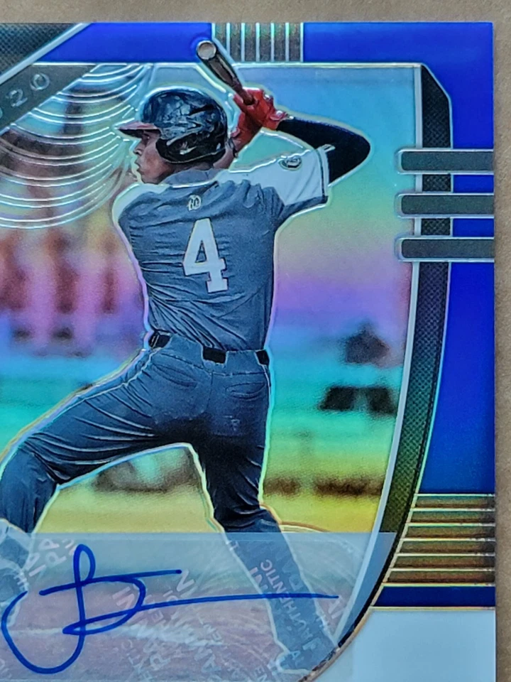 Sammy Infante 2020 Panini Prizm Draft Picks Blue Refractor Autograph 08/60 PDP71 - Image 3 of 4