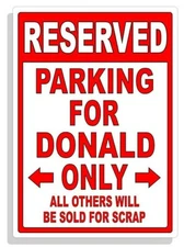 Personalized Parking Sign Wall Decal Metal Sign No Parking Customized DONALD