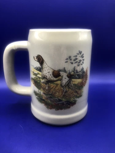 McCoy Pottery #6395 Stein Style Mug Hunting Dog Series Pointer Breed USA