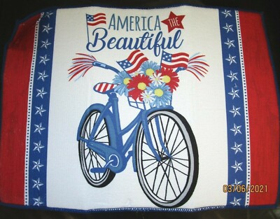 DISH DRYING MAT...4TH OF JULY---BIKE
