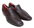 Hugo Boss Brown Leather Woven Penny Loafer Slip On Dress Shoe UK 8.5 US 9.5 — photo 1