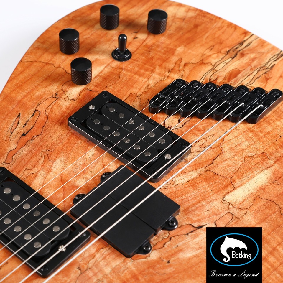 Fanned fret 7string (3 bass strings+4 guitar strings) electric guitar ...