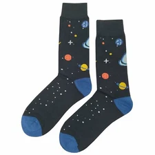 NWT Universe Dress Socks Novelty Men 8-12 Black Crazy Fun Sockfly