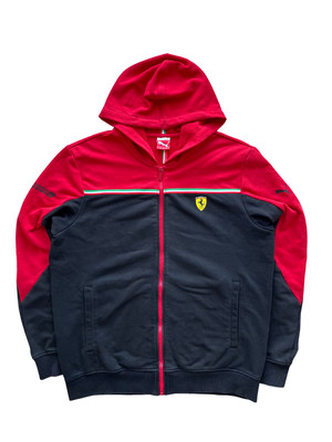 Puma Ferrari Sweatshirtjacke Vintage Herren Formel 1 Rot-Schwarz  (M)