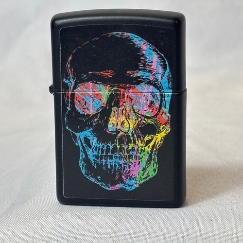 2021 Zippo Lighter Color Skull Black Matte #28042