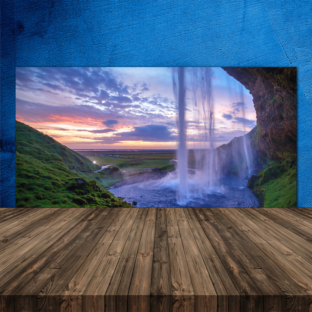 Crédence de cuisine en verre 120x60 Paysage Chute D'eau fond de hotte
