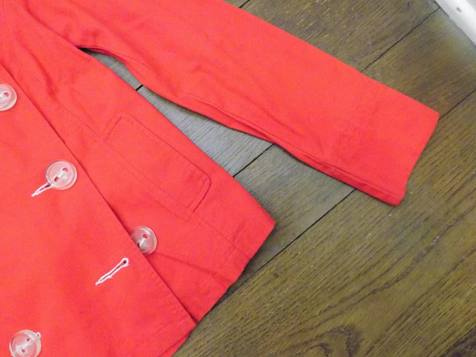 Chaqueta gabardina Periscope L roja doble botonadura transparente botones grandes usada en excelente estado retro! Foto 4 de 4