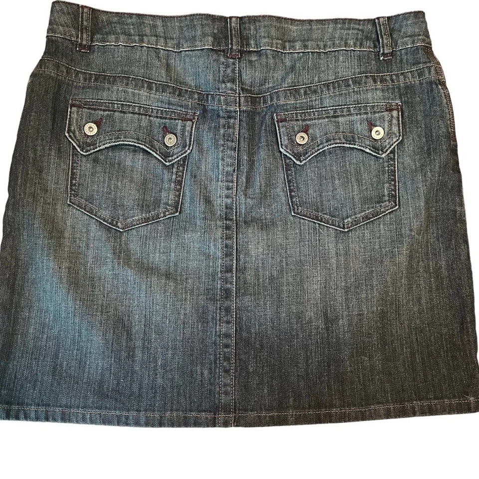 Falda vaquera Axcess lavada oscura nueva con etiquetas para mujer talla 14 falda vaquera clásica causal Foto 2 de 4