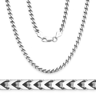 3mm 4mm Franco Chain Necklace Lubster Lock Sterling Silver Italy Made 