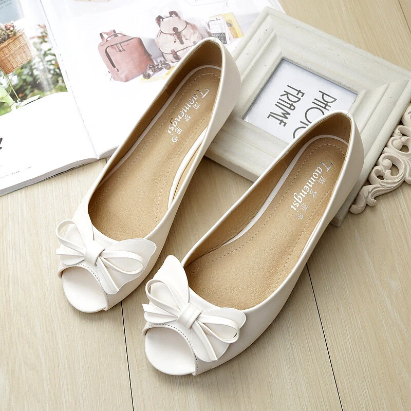 Peep toe cheap flat shoes