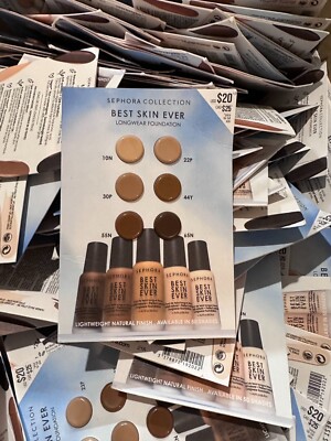 LOT OF 50 SEPHORA SKIN EVER LONGWEAR FOUNDATION (10N 22P 30P 44Y 55N 65N)