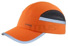 Titus Hi Visibilty Blaze Orange Bump Cap Safety Hard Hat Head Scalp Protection 