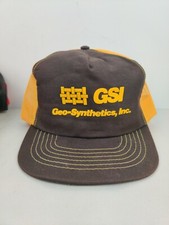 VTG USA MADE GSI Geo Synthetic Trucker Hat Snapback Cap Vintage New NOS NWOT