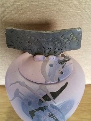 Large Lidded Vase Urn pottery ceramic signed by Noted Artist Mark Hines Sig - Picture 8 of 12