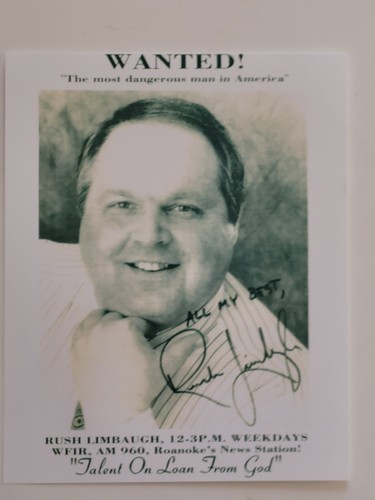 Rush Limbaugh Picture Copy of Autograph TALENT ON LOAN FROM GOD - Picture 2 of 7