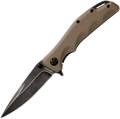 Fox Edge Mandatory Fun Framelock Coyote Tan G10 & Stainless Folding 8Cr13MoV