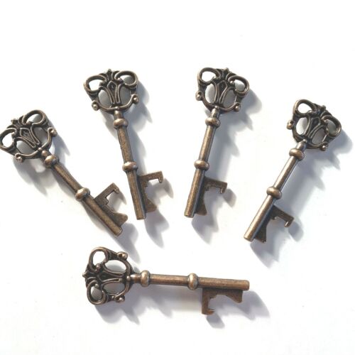 Key Shaped Bottle Opener x15 Sm Ring Keychain Metal Beer Bar Tool Wedding Favor - Picture 1 of 5