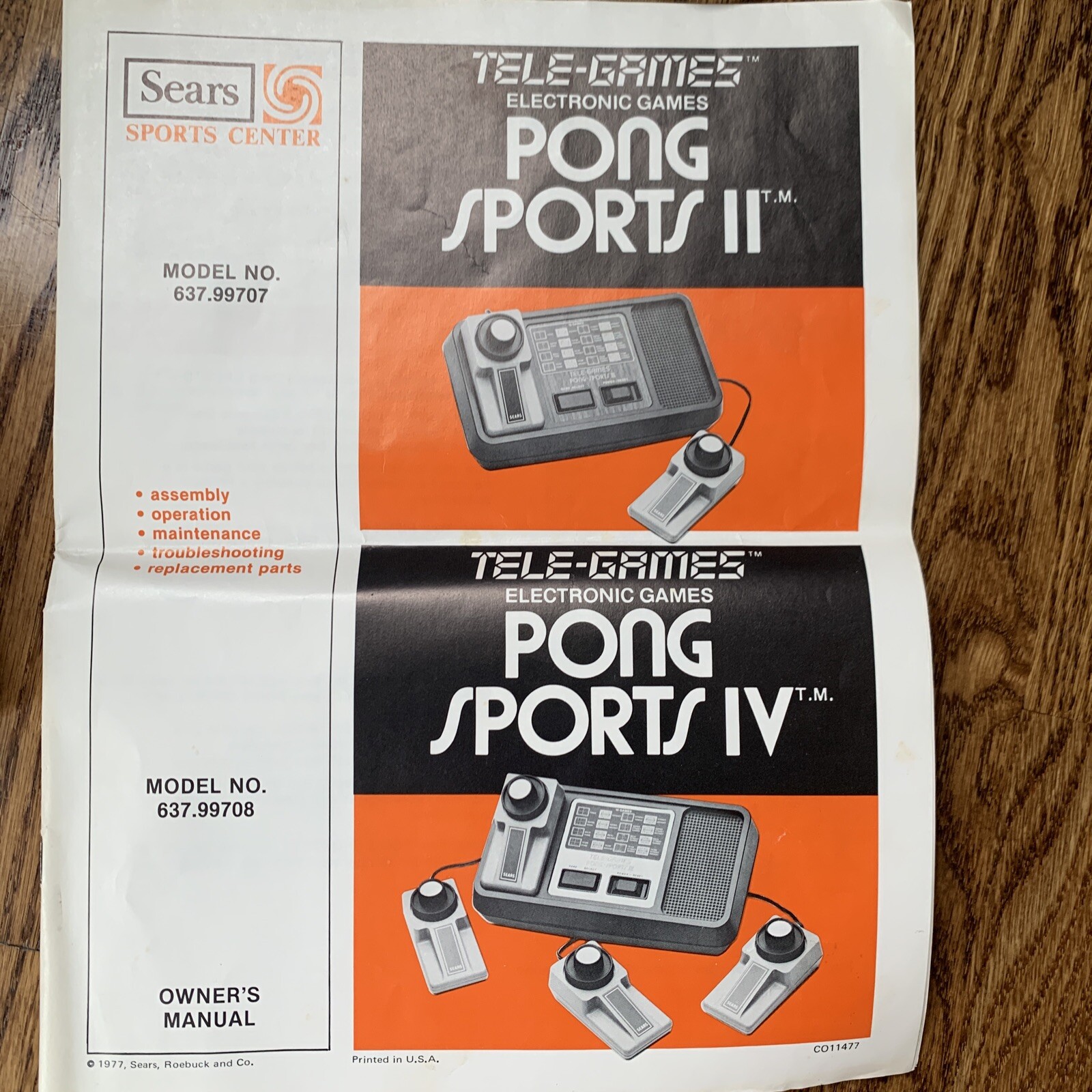 Sears TeleGames PONG SPORTS IV with Box And Instructions Manual. Model