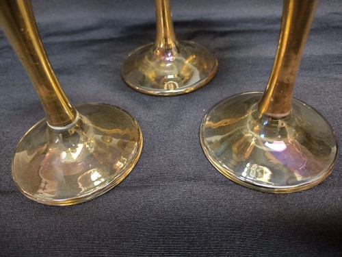 3  Gold Glass Draped Twisted Optic Wine Glasses - Bild 6 von 7