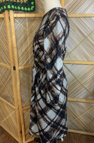 Vintage Dress Mid Century Modern Plaid Wool Small - Picture 5 of 14
