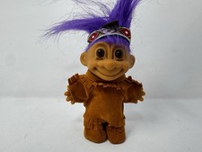 Russ Berrie Vintage New Old Stock Native American Troll Doll Purple Hair