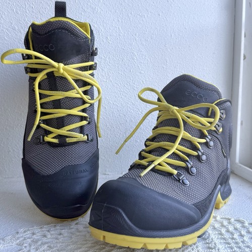 ECCO Biom Gore-Tex Hiking Boots Women’s EU 39 US 8 Waterproof Black Yellow
