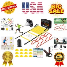 Agility Ladder Speed Training Equipment Set-20ft Agility Ladder,2 Soccer Cone...